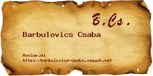 Barbulovics Csaba névjegykártya